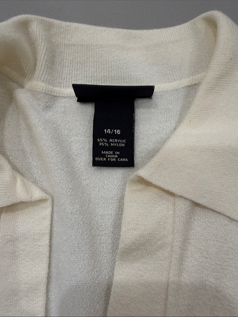Lane Bryant ivory Collared Knit Polo Top – Size 14/16 - Picture 4 of 6